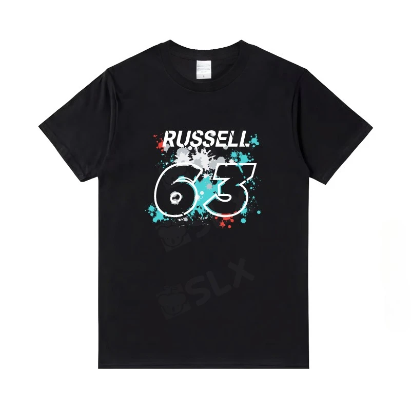 

2025 New Racing Suit 8 Crown Russell No. 63 Print Graphic T-shirt Men's and Women's Short Sleeve Breathable Motorcycle T-shirt