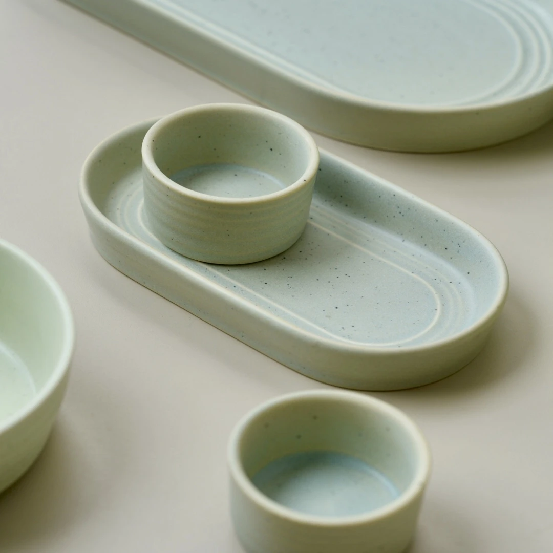 Tablekrt Australian Origin Quali Glazed een Agate Oval Salad Tea Dert Dim Sum Plate Cerc Non-Handmade Vintage Sle