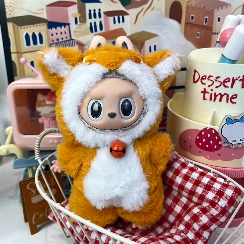 فقط القماش مناسبة ل 17 سنتيمتر Labubu ملابس دمى الجيل الثاني والثالث Labubu الثعلب أفخم ملابس دمى مهرجان هدية