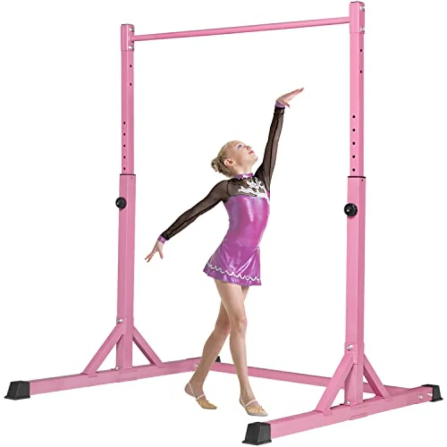 

Home-use kids gymnastics bar, steel, blue, adjustable height and foldable for safe junior training
