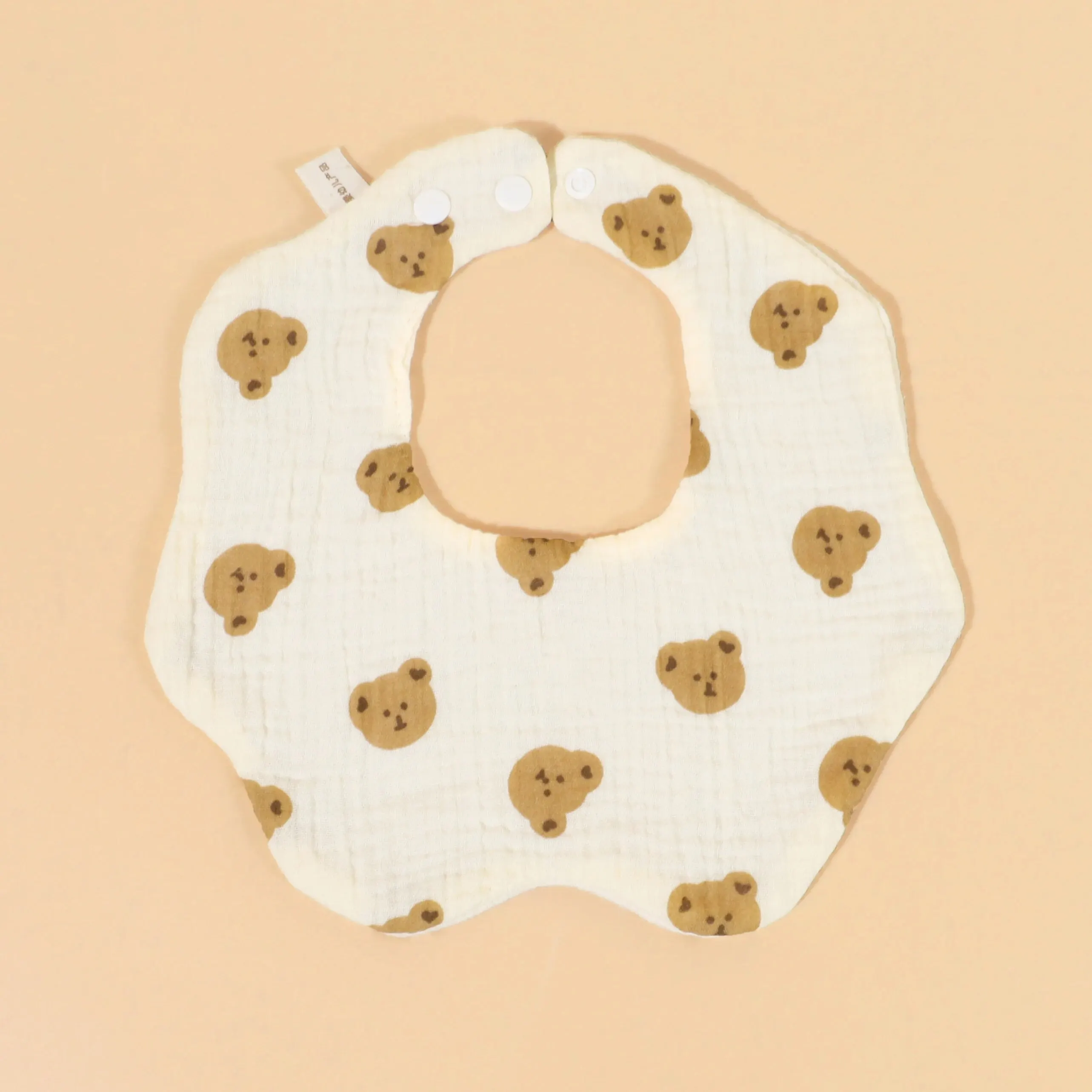 Wholesale Pure Cotton Printed Six-layer 360 Rotatable Baby Feeding Bibs Toddler Saliva Towel Infant Gauze Baby Bib