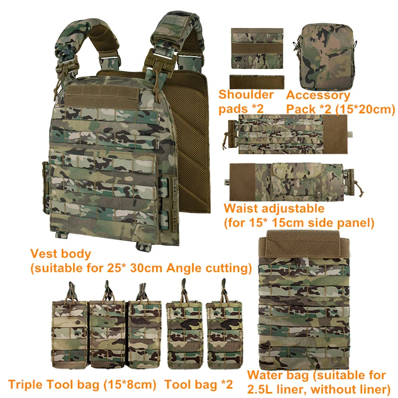 YAKEDA 6094 Hunting Vest Quick Release Plate Carrier，1000d Nylon