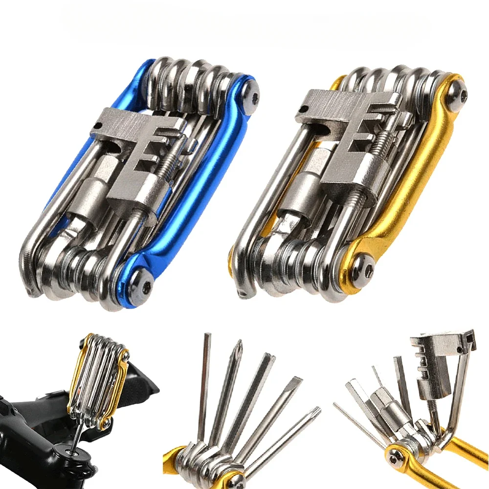 Multifunction 11 in 1 Bicycle Repair Set Cycling Repair Tool Mountain Bike Wrench Screwdriver Chain Hex Spoke