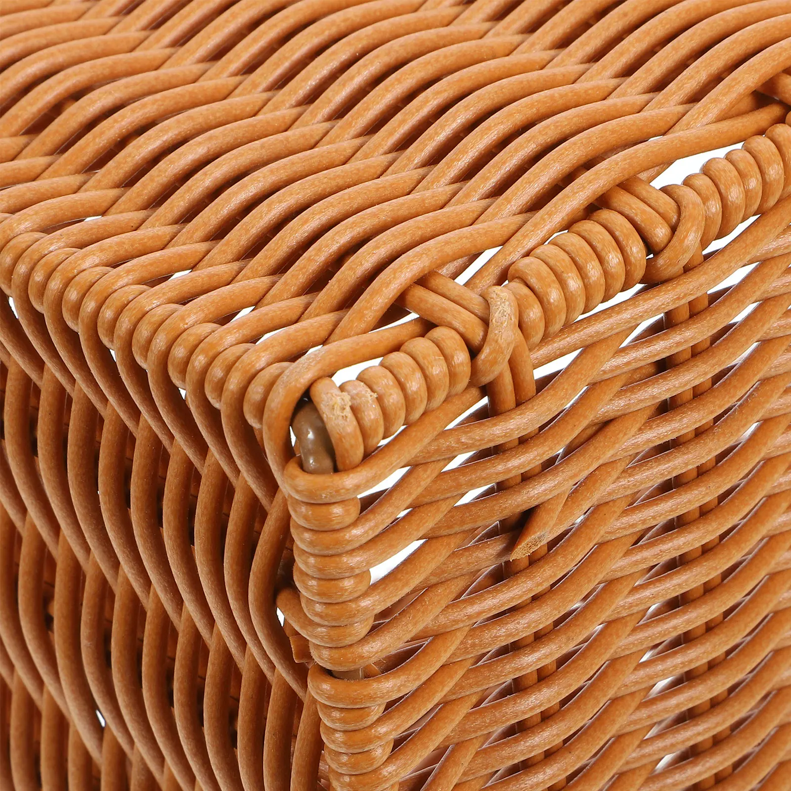 

1pc Imitation Rattan Woven Storage Baskets Decorative Flower Space Saving Unique Design Modern Farmhouse Style Plant