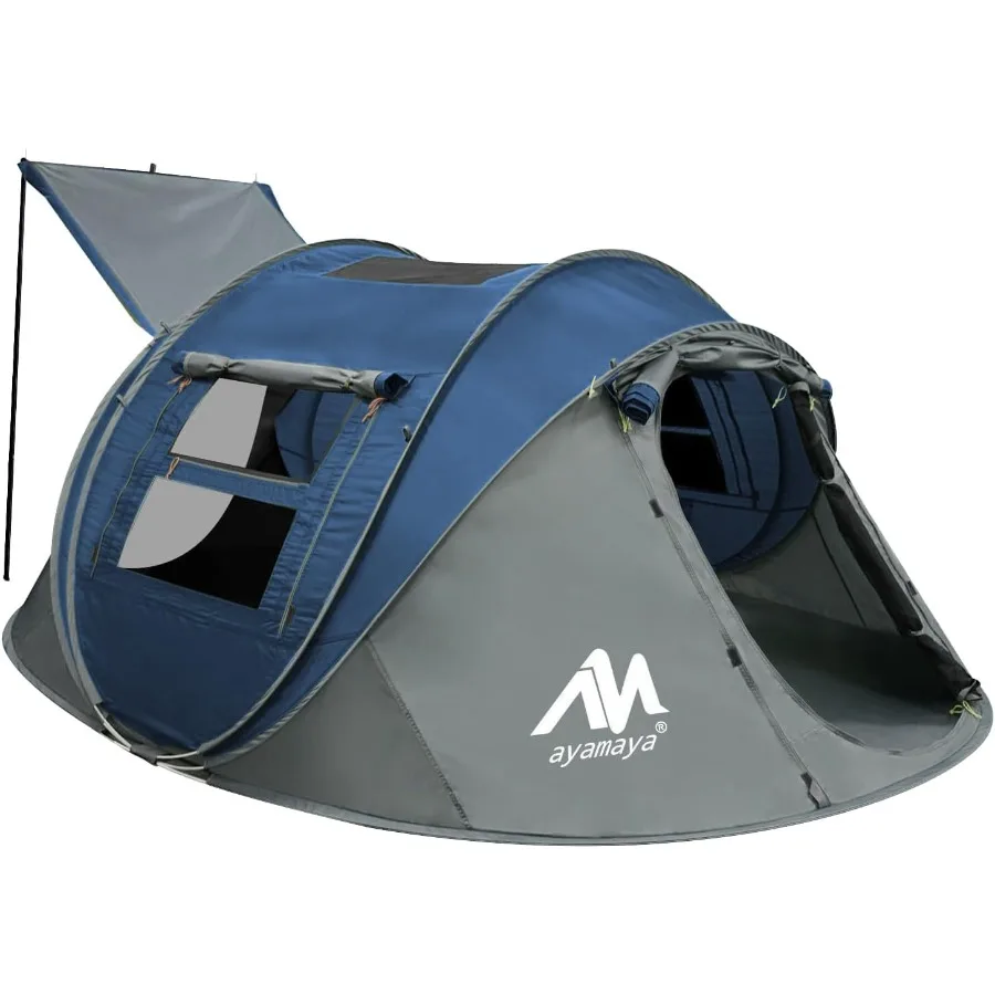 Tiendas de campaña emergentes para 4 personas: tiendas familiares instantáneas impermeables con tragaluz y mosca de lluvia extraíble, ingenio de gran tamaño mejorado