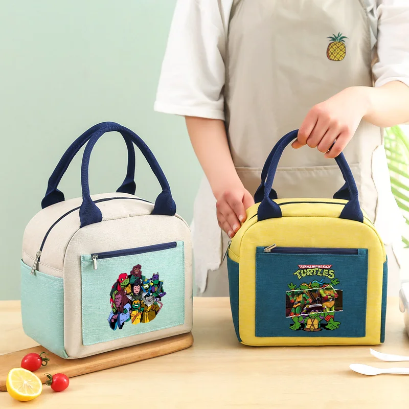 

Teenage Mutant Ninja Turtles Lunch Bag Cartoon Anime Pattern Print Cooler Bags Women Men Portable Picnic Package Party Gifts New