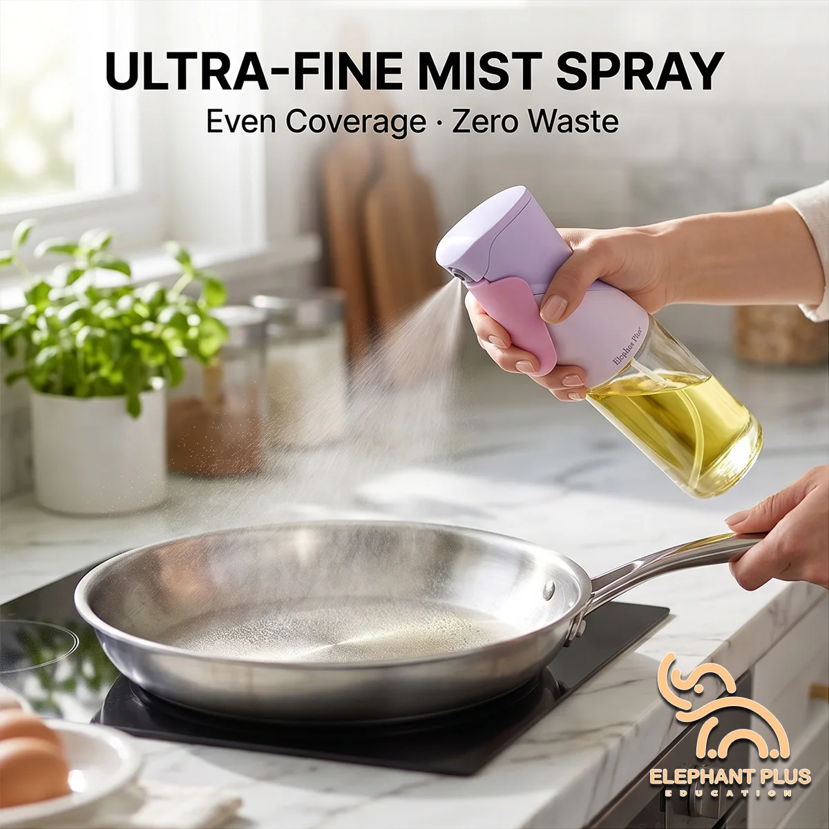 Glass Oil Spray Bottle for Kitchen, Olive Oil Mister, BBQ Spray Bottle - Imported Household Food Oil Dispenser with Fine Mist