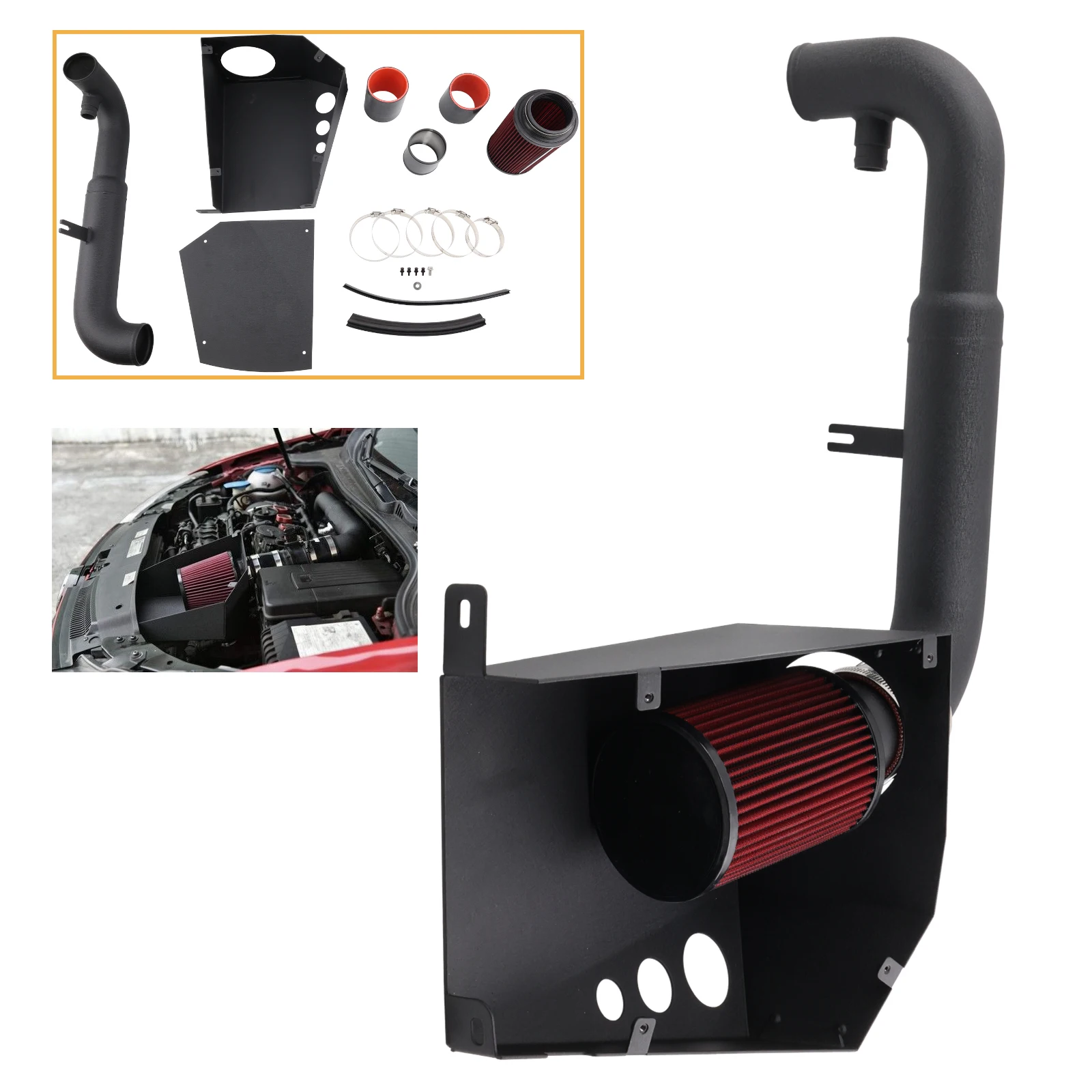 

Сухой фильтр системы воздухозаборника + комплект теплозащитного экрана для Scirocco MK3 для VW Golf MK6 GTI для Skoda Octavia MK2 2008-2014 2,0