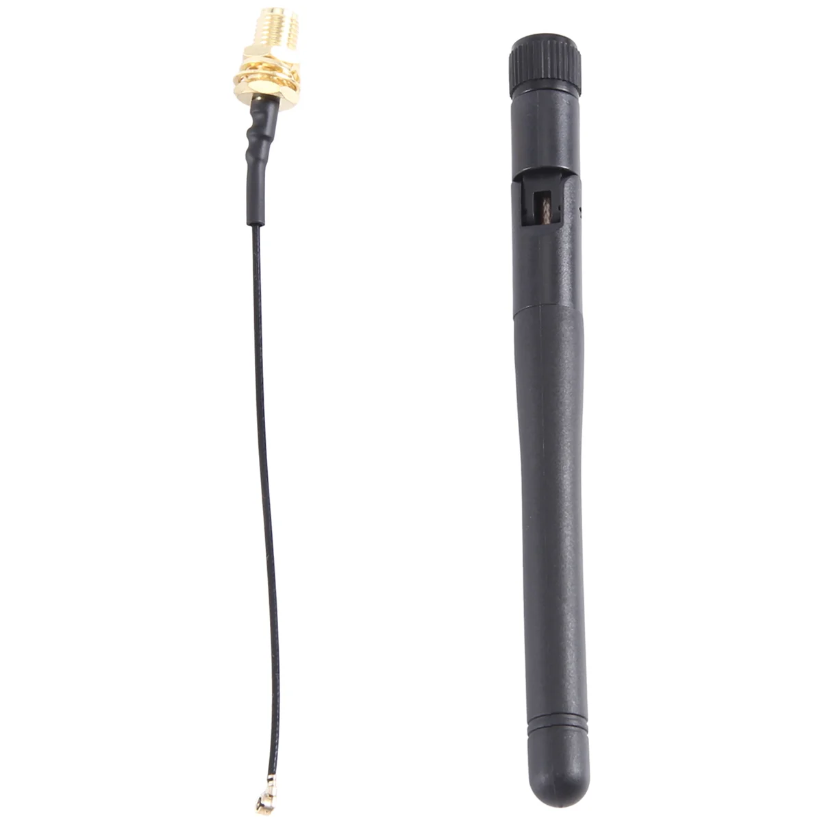 

433Mhz Antenna 3Dbi GSM RP-SMA Plug Rubber Waterproof Lorawan Antenna + IPX to SMA Small Cable Extension