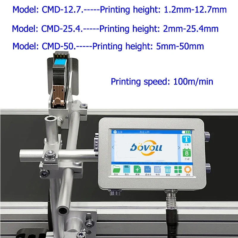 DOVOLL Multilingual Online Inkjet Printer digital label Logo Date Batch Number tij Coding Inkjet Printing Machine