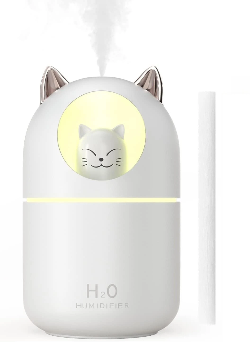 Umidificatore A Nebbia Fredda, Mini Umidificatori Da 300 Ml Con Luce Notturna, Umidificatore Con Spegnimento Automatico Senza Acqua, Umidificatori Silenziosi Da 20 Db