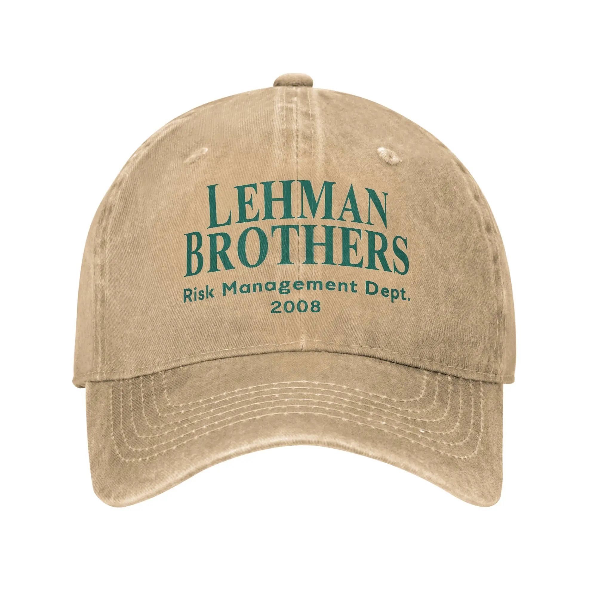 Unisex Lehman Brothers Risk Management Department 2008  Print Hat Vintage Distressed Denim  Baseball Cap Adjustable