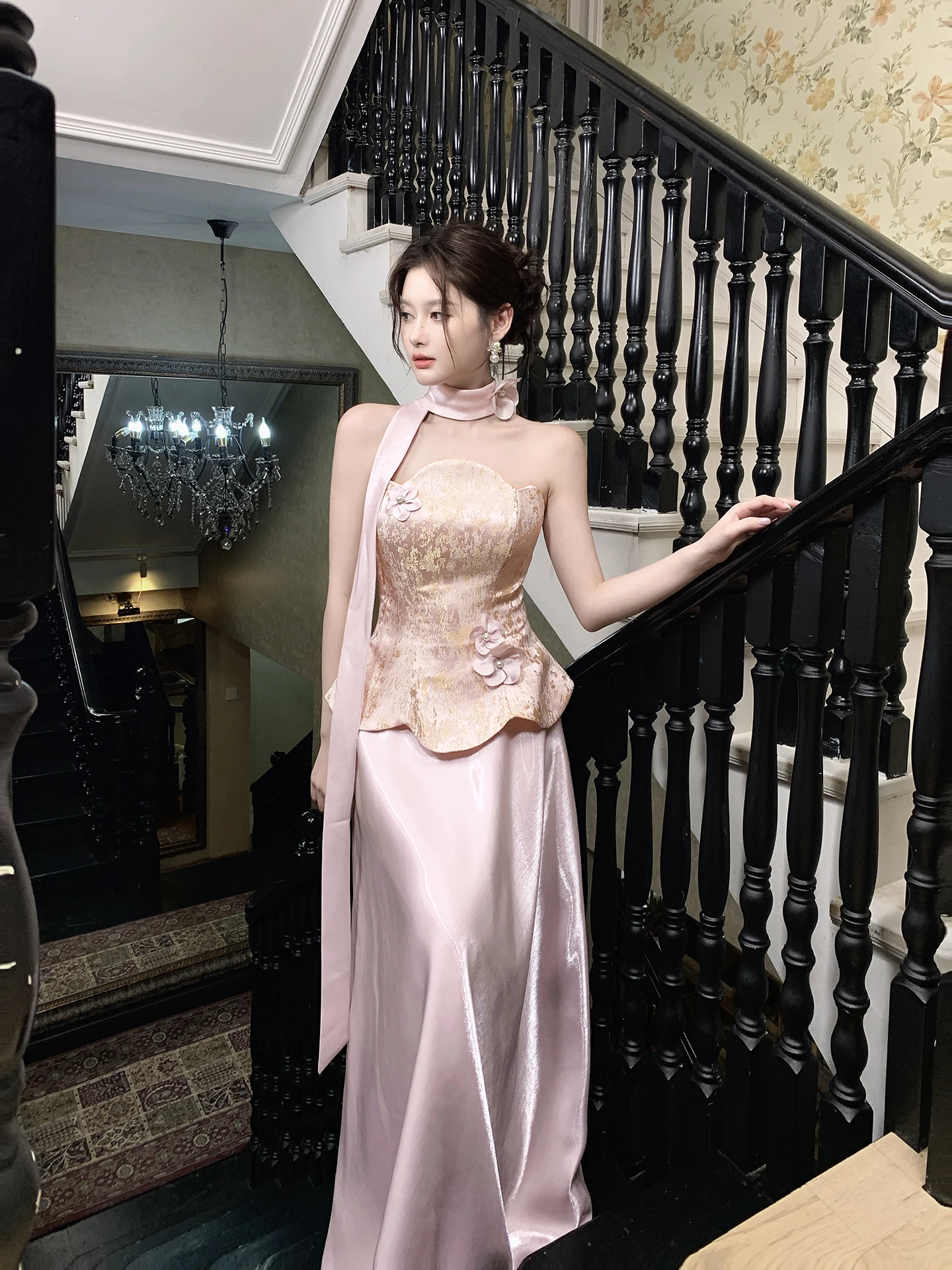GJFD Summer Pink Floral Embroi - Midi Skirt Floral 评论和价格