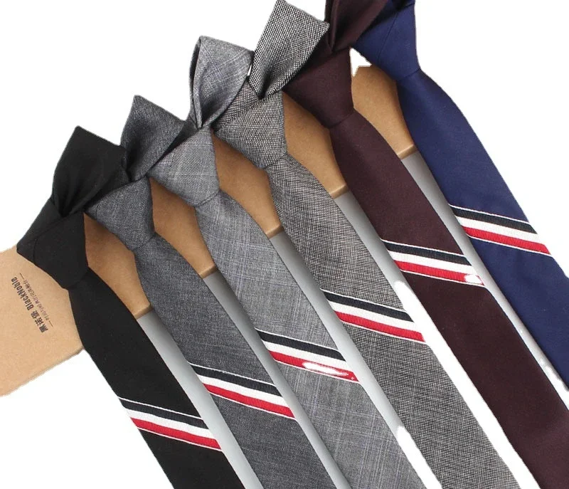 Korean Version Leisure Skinny Ties 5CM Classic Three Color Striped Tie Fit Women Man Formal Wedding Neckties Graduation Gift