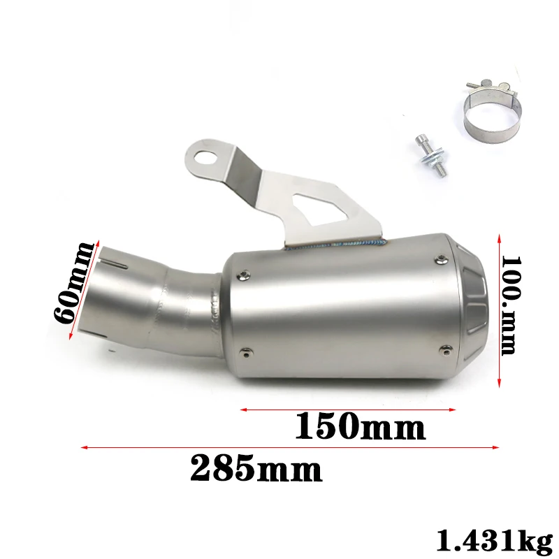 61mm Exhaust System Motorcycle Muffler Motorcross Tip Escape Moto Racing Slip on For S1000RR 2019-2023 S1000R 2021 2022 2023