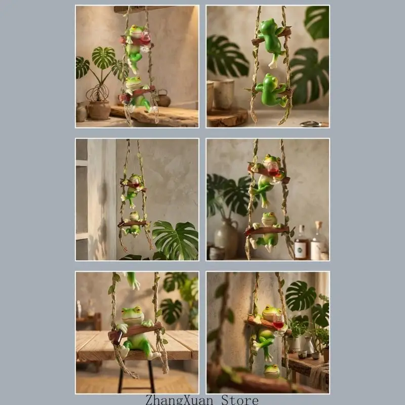 Resin Frogs And Ladder Wall Art Hanging Ornament With Detailed Design For Living Room And Garden Decoration 3XUF