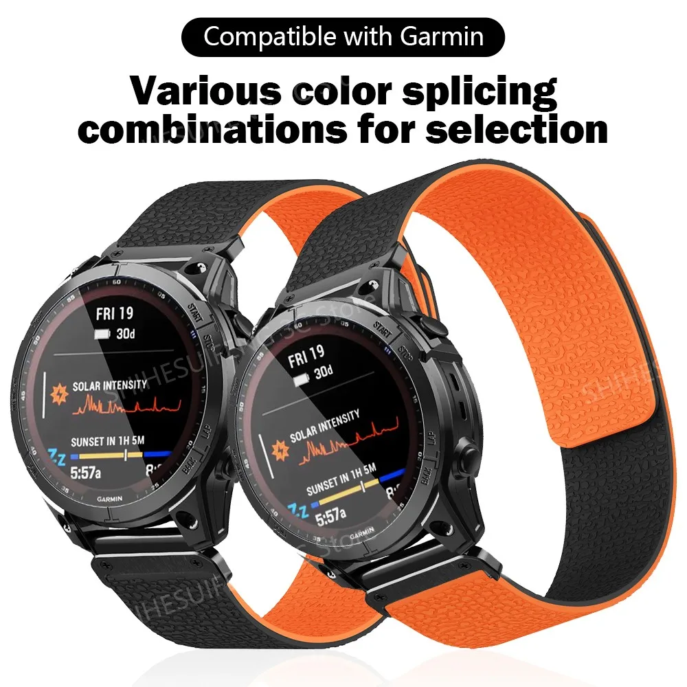 

Магнитный силиконовый кожаный ремешок 26/22 мм для Garmin Fenix E 8 7X 6X/Epix Pro Gen 2 51 мм 47 мм/Tactix, ремешок для часов, петля, аксессуары