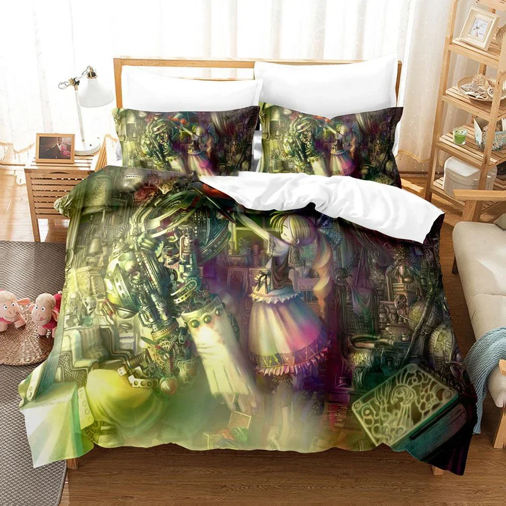 

2024 New Sci Fi Robot Anime Bedspread Single Twin Full Queen King Size Bed Cover for Adults Boys Bedroom Quilt Cover Pillowcase