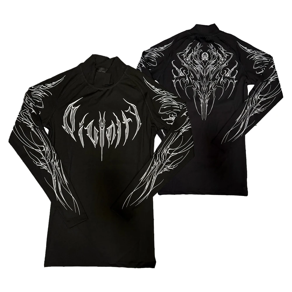 

Men's Mock Neck Compression Long Sleeve T-shirt 3D Outdoor Sports Gym Fitness Quick Dry Breathable Stretch Top Tight Style 2025