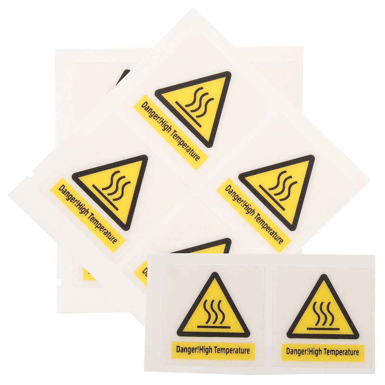 10pcs High Temperature Warning Labels 30x30mm Safety Stickers for Equipment Decals Scald Sign Caution Hot