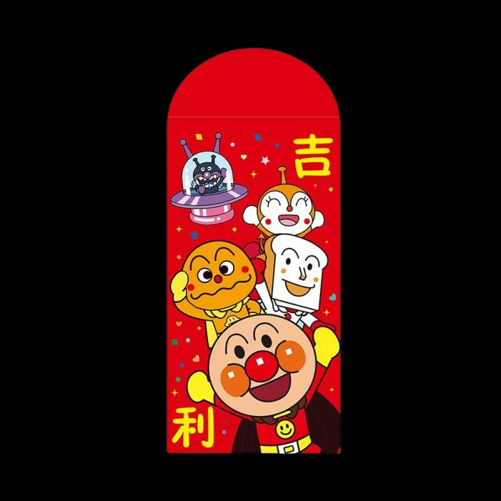 10pcs 2025 Newest Anpanman Paper red envelope New Year red envelope Lucky Bag Holiday gift storage bag Cartoon Anime periphery