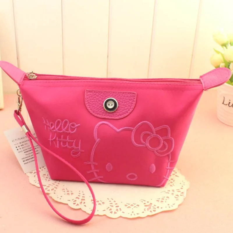 Sanrio Anime Makeup Bag kawaii HelloKitty Cartoon Y2K Girls Storage Bag Cartoon Kawaii Large Capacity Waterproof PU Handbag Gift