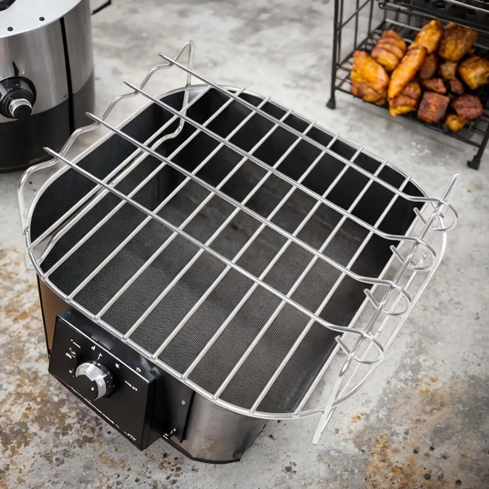 حامل مقلاة هوائية ممتاز ، رف شواء متعدد الاستخدامات للشوي والخبز