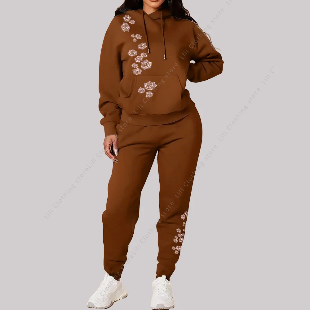 Women's Tracksuit Aesthetic Sportswear High quality Autumn Winter Hoodies Sweatpants 2 Piece Outfits Sweatsuit Women Sets 2025