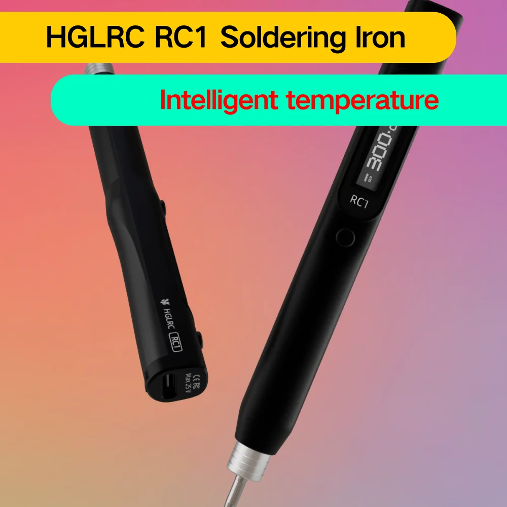 

Паяльник HGLRC RC1, 25 В, 60 Вт, OLED-дисплей