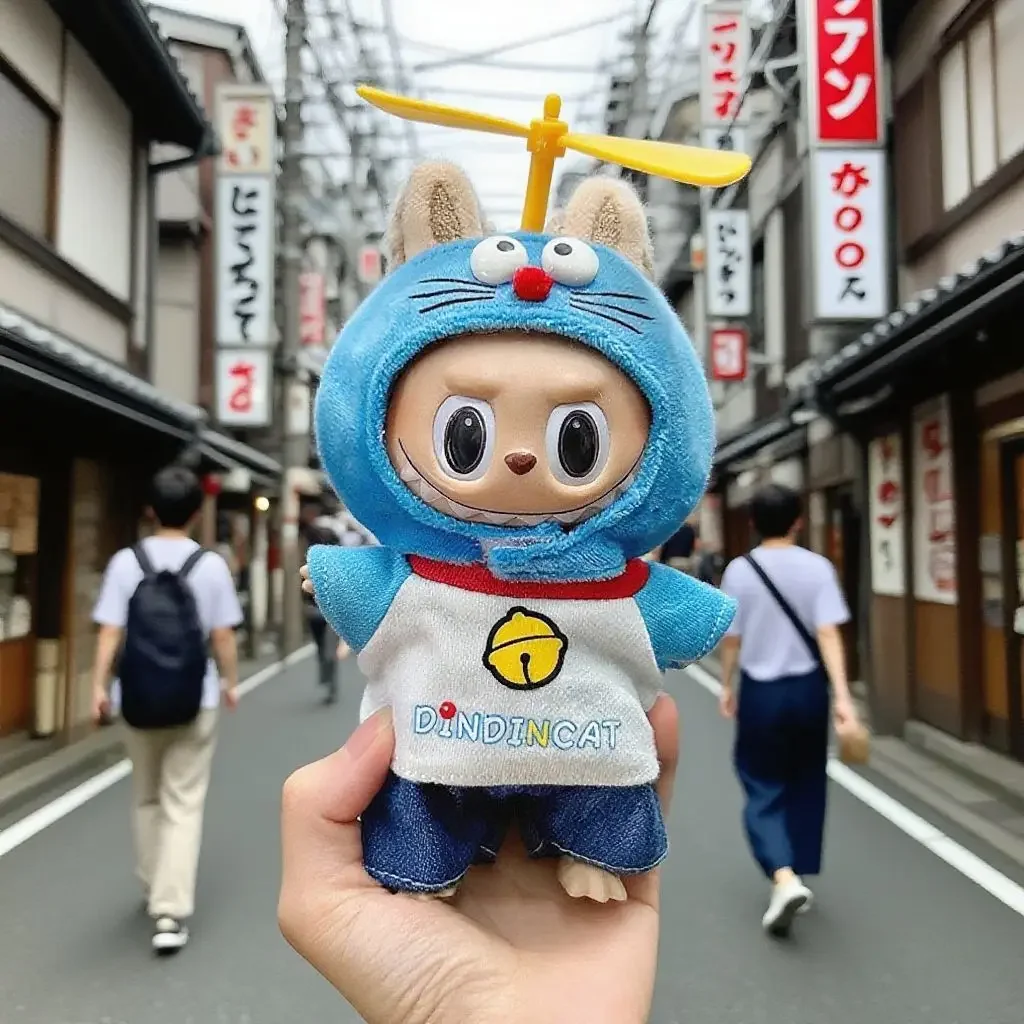

2025 for Labubu Doraemon and Minion Style Clothes Vinyl Doll 17cm V1 V3 DIY Clothes Accessories Toys Gift Decoration Set