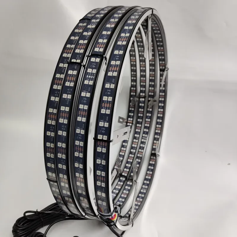 Kingshowstar 2-Row RGBW Car Wheel Light Double Side Multi-Color LED Corner Light for Truck Pickup Remote Control 12V New
