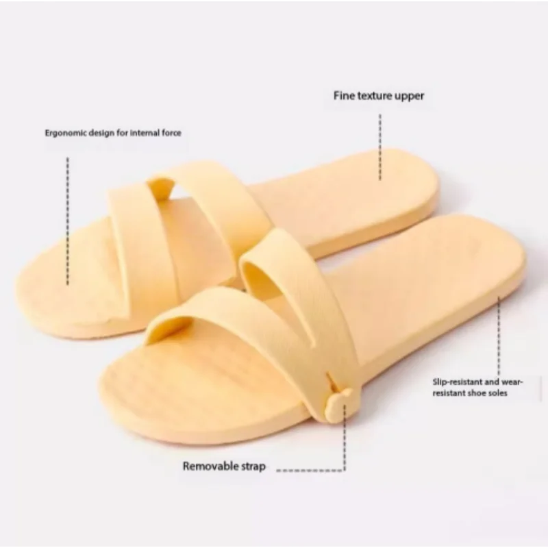 2026 Summer Women's Portable Travel Slide Slippers Detachable Foldable Anti Slip Flat Heel Beach Hotel Bathroom Casual Shoes