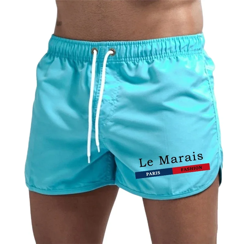 Men'S Le Marais Paris Fashion Swim Trunks Quick Dry Beach Shorts