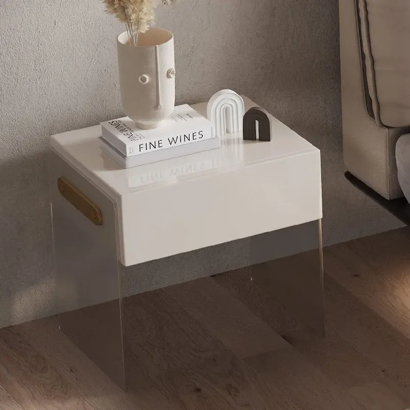 Suspended acrylic bedside table Modern minimalist designer Internet celebrity creative suspended storage bedside cabinet Factory