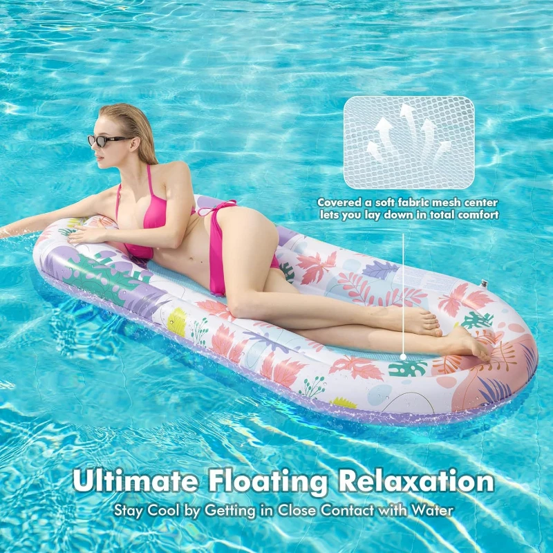 New Adult Pool Float Inflatable Floating Row Double Pool Floating Row Chaise Hammock Tanning Bed Amphibious