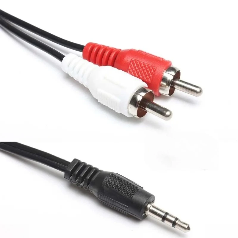 3.5mm Headphone Jack PLUG To 2 RCA Phono Male Stereo Audio Cable Adapter