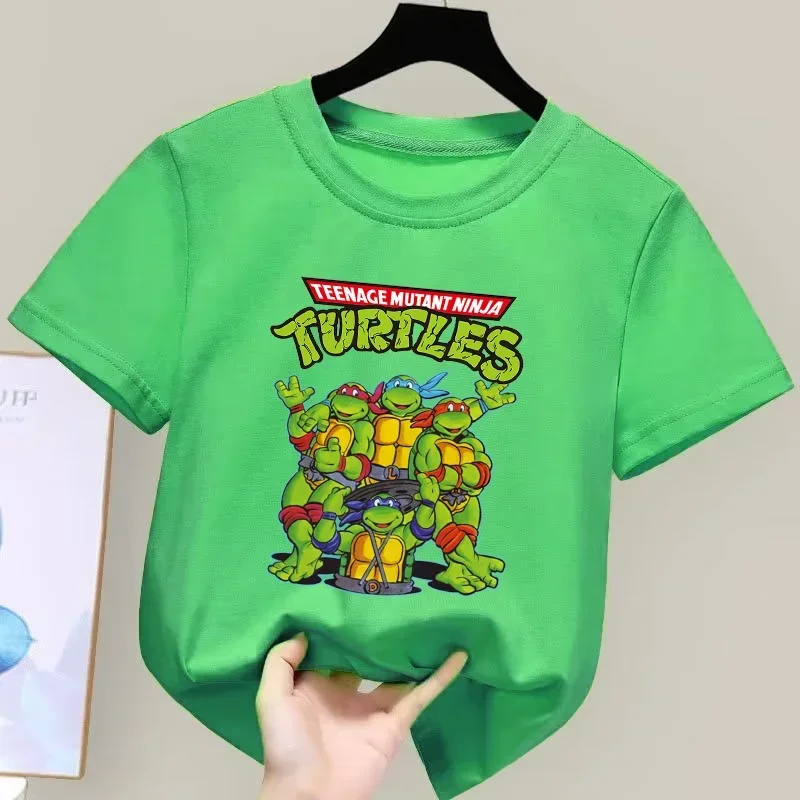 Teenage Mutant Ninja Turtles Cotton T Shirt Cartoon Anime Tee Shirt Kawaii Cartoon Kids Clothes Boys Girls Summer Tops Gift view 2