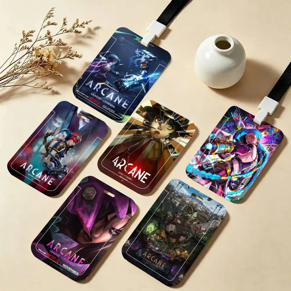 

Arcane 2 Vi Jinx Ekko Game ID Card Holder Neck Strap Pendant Door Badge Holder Lanyards Keychain Work Credential