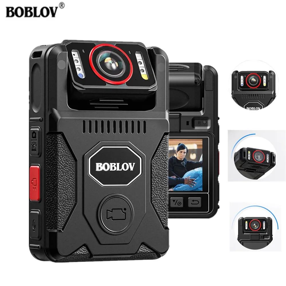 

BOBLOV M7 Pro 4K Body Cameras Mini Camera With LCD Screen 128GB Video Recorder GPS Bodycam 180° Rotate Camera Police Cam