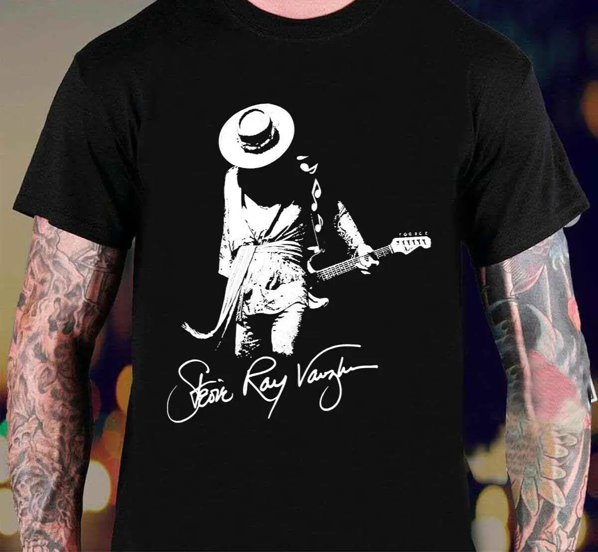 Vintage Stevie Ray Vaughan Star Cotton Black Unisex S-3XL Tee Shirt S-3XL