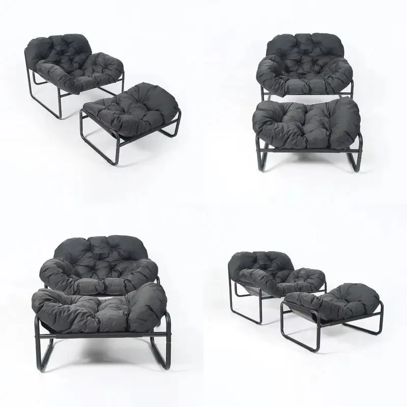 Modern Bean Bag Sofa Chair for Adults Metal Frame Lazy Lounge Furniture for Living Room Balcony Sleep and Leisure