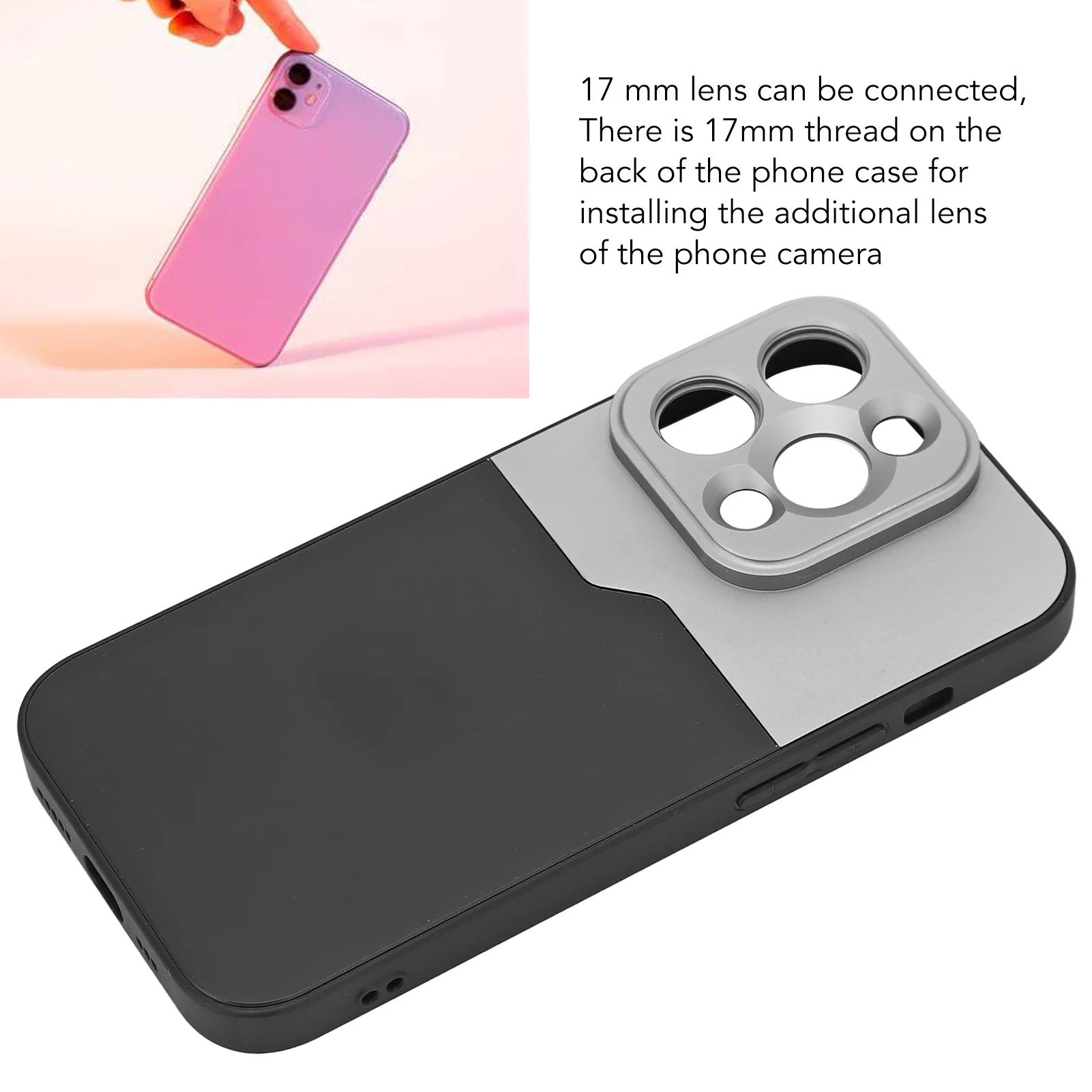 Phone Case for Iphone14 Pro Shockproof Phone Back Cover with Integrated 17mm Thread In Case Lens Mount Phone Protective Case