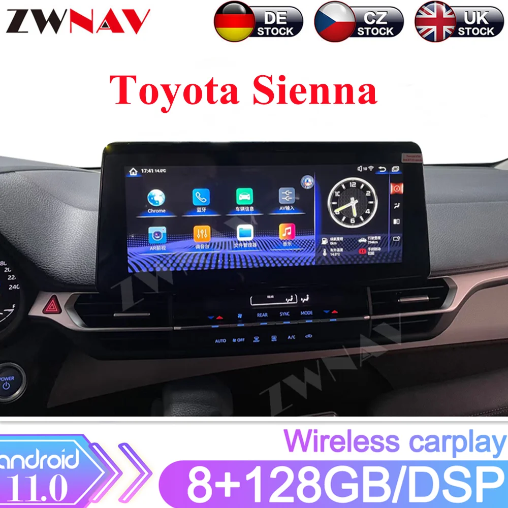 

12.3'' 6+128G Android 12 For Toyota Sienna 2020 2021 Car Auto Radio Multimedia Video Player GPS Navigation Stereo HeadUnit