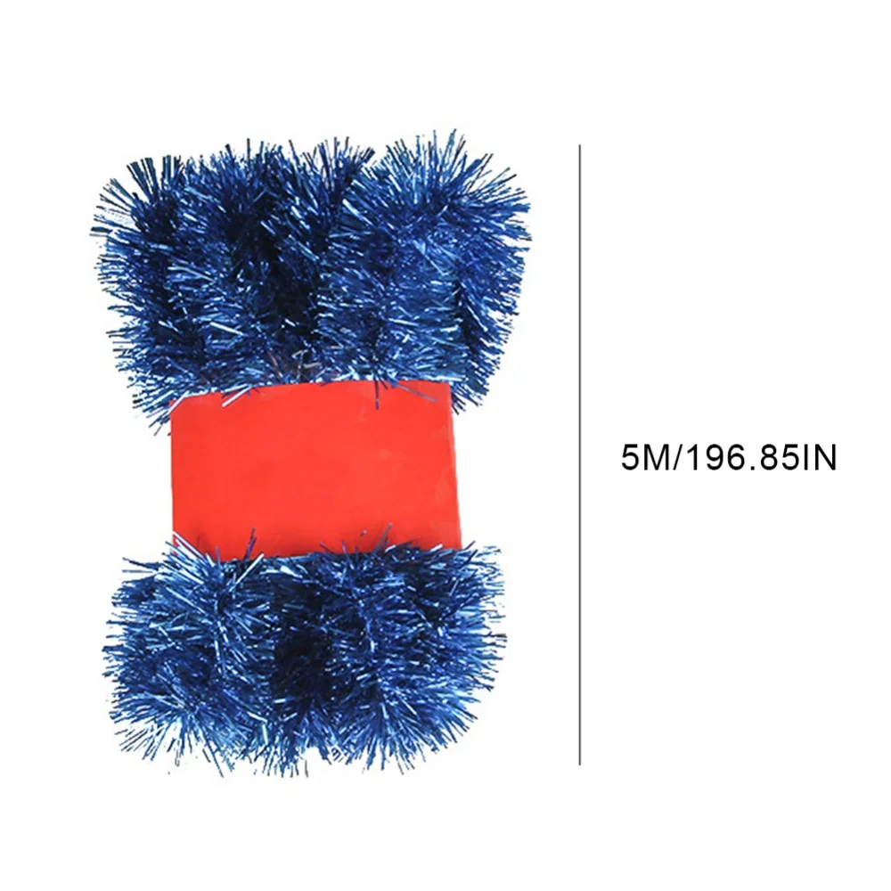 بهرج فويل إكليل الشريط لتزيين عيد الميلاد ، التفاف شجرة عيد الميلاد ، زينة عيد الميلاد ، السنة الجديدة ، حفلة عيد ميلاد ، 5 متر #4