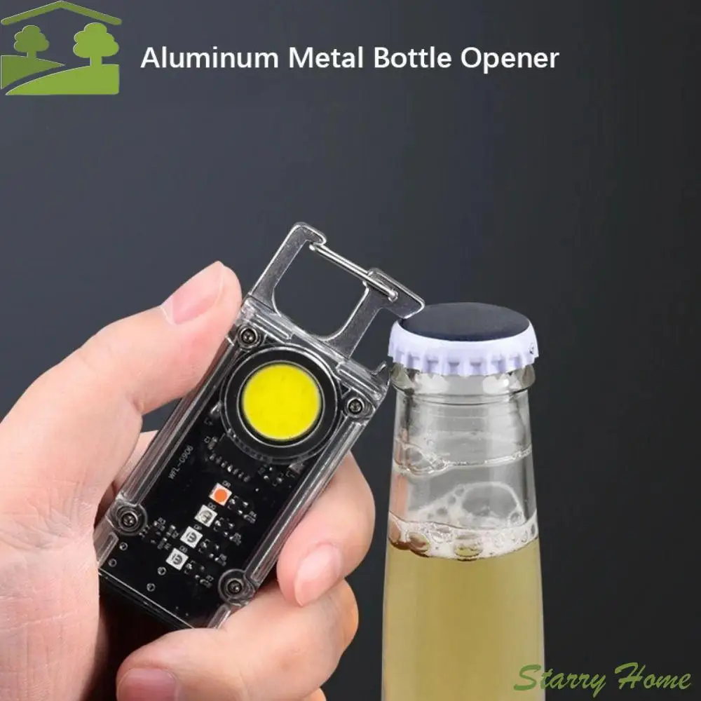 

COB LED Mini LED Flashlight Bottle Opener 8 Light Mode Key Chain Flashlight Magnet Base Strong Light Emergency Lights Walk