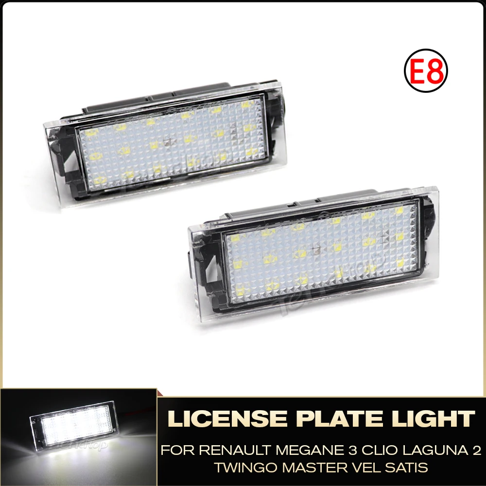 2Pcs Car Canbus LED License Plate Light For Renault Megane 3 Clio Laguna 2 Megane 3 Twingo Master Vel Satis Replacement Bulb