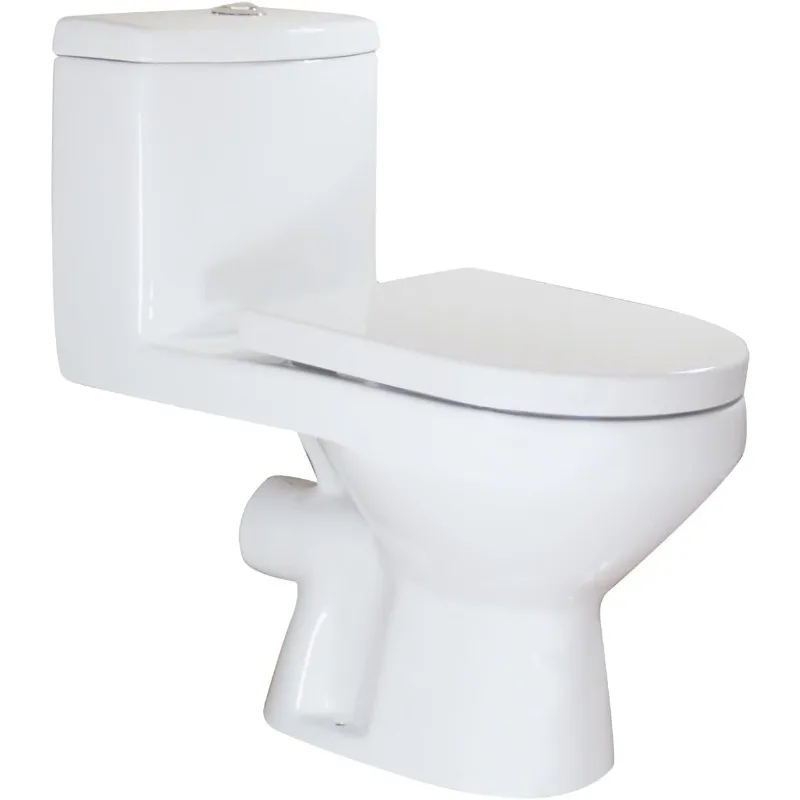 WZ5011 Rear Outlet One Piece Toilet Dual Flush 1.1/1.6 GPF P Trap Wall Discharge for Bathroom, White