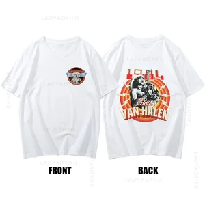 Venda quente eddie van halen evh tema 100% algodão roupas de verão único manga curta camiseta gráfico ginásio topo streetwear unisex t camisa 8 principais vendas relogio van heusen - №5