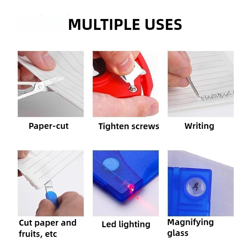 بطاقة سكين الجيش السويسري متعددة الوظائف في الهواء الطلق، بطاقة أدوات النجاة المحمولة، مفك البراغي، أداة الطوارئ لصيانة التخييم