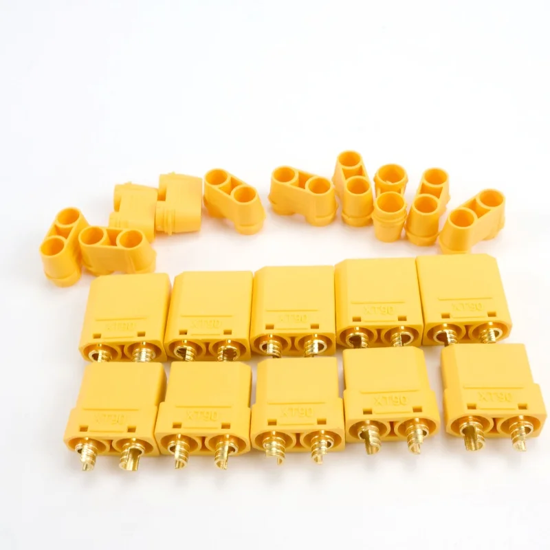 อะแดปเตอร์ตัวผู้และตัวเมียแบบกล้วยสำหรับโดรน RC, รถยนต์, แบตเตอรี่ลิโพ, มอเตอร์พร้อมปลอกป้องกัน, หัวเสียบ XT90 XT90H, 4.5 มม., 30 คู่
